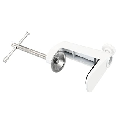 PATIKIL 0.29"/0.47" Hole Dia. Desk Table Mount Clamp, Universal C Shape Desk Clamp with Adjustable Screw for Microphone Arm Lamp Stand, White - color: White