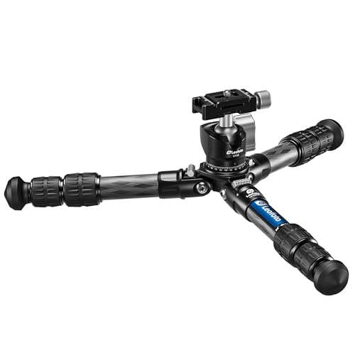 Leofoto LS-223CX+LH-25 Travel Tripod, Tabletop Tripod, Ranger Series, Carbon Fiber, 3 Leg Sections, Lightweight, Ball Head Set - color: LS-223CX+LH-25: Maxload 10kg-3 Sections