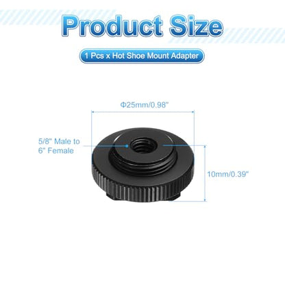 PATIKIL Hot Shoe Adapter 5/8" Male to M6 Female, 1 Pcs Hot Shoe Mount Adapter Camera Mount Screw Camera Video Light Converter for Microphone Holder Accessories 0.39x0.98x0.98 Inch