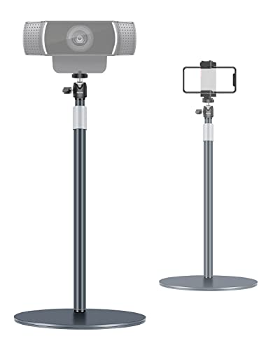 Webcam Stand, Light Stand Tripod with 360° Rotatable Ballhead for DSLR Camera, Ring Light, Webcam, Desktop Tripod for Video Recording, Shooting, Game Streaming, YouTube - size: 11.8‘’-23.6‘’ Q