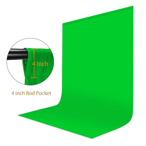 UTEBIT Green Screen Backdrop, 3.3X5 ft | Chroma Key, Thick Polyester Fabric, Photography Background Removal, Video & Live Streaming, Backdrop Only - size: 3.3x5ft