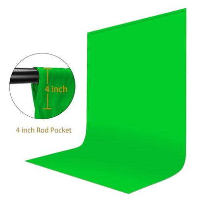 UTEBIT Green Screen Backdrop, 3.3X5 ft | Chroma Key, Thick Polyester Fabric, Photography Background Removal, Video & Live Streaming, Backdrop Only - size: 3.3x5ft