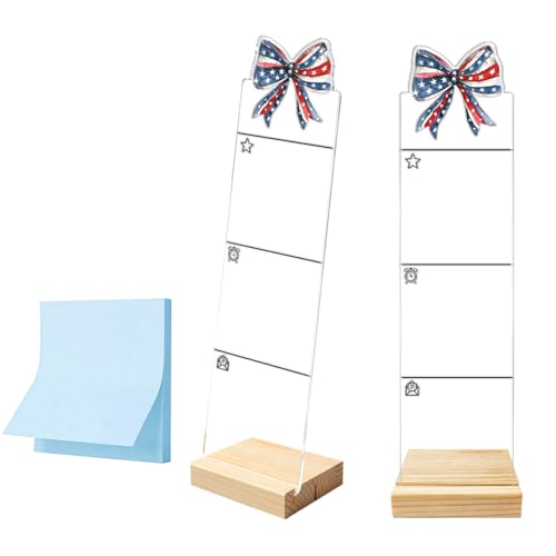 Monitor Memo Board Sticky Note Organizer Computer Monitor Memo Board Bow Acrylic Desk Accessories Removable Wooden Base Set Sticky Notes 100 Sheets 11.8×3.1 inches - color: Bow02