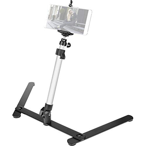 ChromLives Photo Copy Stand Pico Projector Stand with Phone Clamp Overhead Phone Mount Smartphone Compatible Tripod - color: Pic Projector