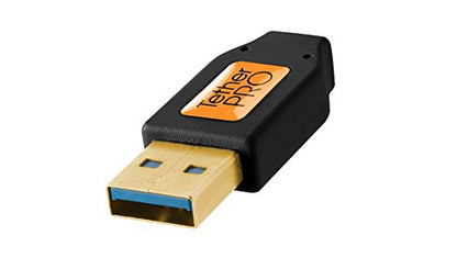 Tether Tools TetherPro USB 3.0 to Micro-B Right Angle Cable, 15' (4.6m) (Black) - color: Black