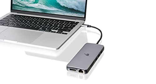 IOGEAR USB-C Triple Display Dock Station - 4K 60Hz - 2 HDMI - 1 DisplayPort - 2 USB 2-2 USB 3 - Ethernet - 3.5mm Audio - USB-C 100W PD - MacBook Pro/Air Thunderbolt 3 - Type C Laptop - GUD3C4K3P