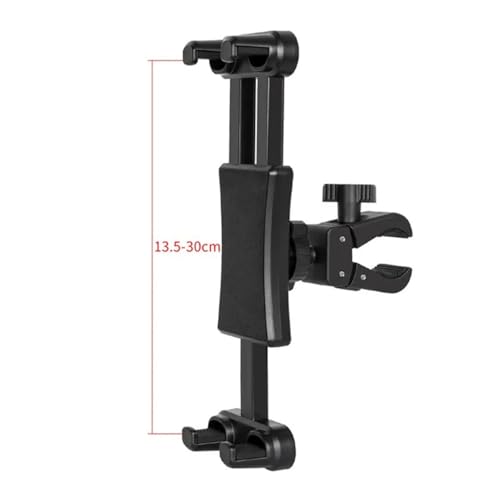 Universal Clamp-On Tablet & Phone Mount Holder for Surveying Pole Tripod, Boat Rail, Bike Handlebar, Treadmill & Microphone Stand, for iPad Pro, iPhone & More (Clamp on Holder with 1/4-5/8 Adapter)