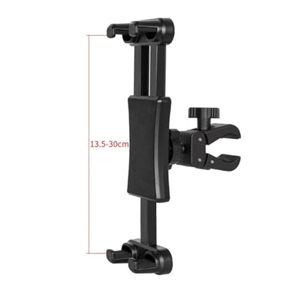 Universal Clamp-On Tablet & Phone Mount Holder for Surveying Pole Tripod, Boat Rail, Bike Handlebar, Treadmill & Microphone Stand, for iPad Pro, iPhone & More (Clamp on Holder with 1/4-5/8 Adapter)