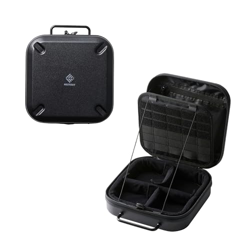 ELECOM NESTOUT Gear Storage Case, Lightweight Hard Shell, Water-Resistant, Stackable Organizer with Padded Dividers, Impact Resistant, Fits Travel Outdoor Batteries Tech Accessories (Black) - color: Black