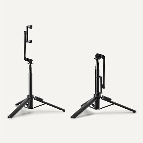 Amazon Basics 36" Portable Selfie Stick Mini Tripod for Phone with Detachable Remote, 360-Degree Rotation, 30-Foot Range, Compatible with iPhone, Samsung, and More, Black - size: 36inch