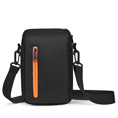 S-ZONE Camera Insert Bag Waterproof Lens Cube Case Compatible with Nikon Canon | Bottom and Side Zipper Openings, Adjustable Shoulder Strap, Compatible with Nikon Canon - color: Black
