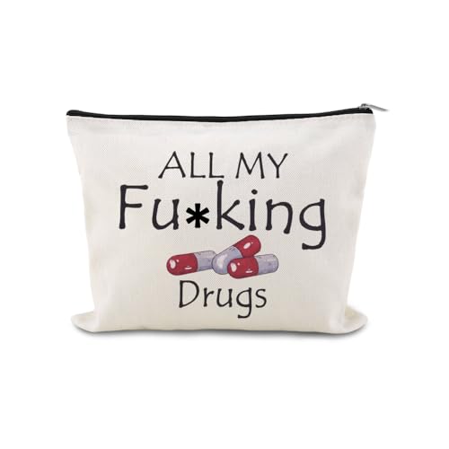 Medication Organizer Storage Bag Pouch Funny Medicine Travel Bag Pill Pouches for Patients Pharmacist Doctor Nurse Med Pouch Practitioner Dental Assistant Gifts Cosmetic Makeup Bags Med Toiletry Bags - color: Funny Medicine Travel Bag