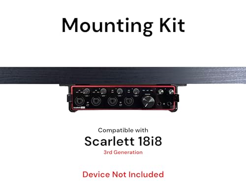 Desk Mount Kit for The Focusrite Scarlett 18i8 (3rd Gen) - Under Desk Mount Brackets, Reversible - Secure Mounting Accessories