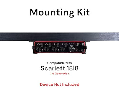 Desk Mount Kit for The Focusrite Scarlett 18i8 (3rd Gen) - Under Desk Mount Brackets, Reversible - Secure Mounting Accessories