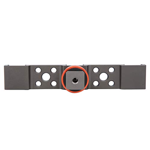 3 in 1 Hot Shoe Mount Adapter, Extension Bar Bracket Stand with 3pcs Hot Shoe Mount for Camera Mobile Phone Rabbit Cage (Gray) - color: Gray
