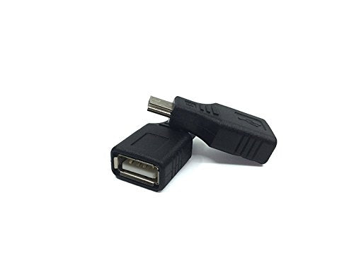 2 Pack USB 2.0 Type A to Mini USB 5-Pin Type B Female/Male Adapter - Black