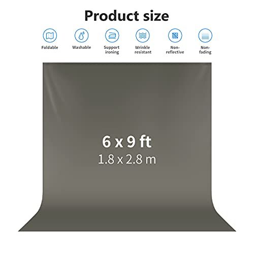 NEEWER 6x9 feet/1.8x2.8m Photo Studio 100% Pure Polyester Collapsible Backdrop Background for Photography, Video and Television (Backdrop ONLY) - Grey - color: Grey