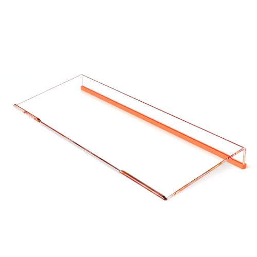 BEEGO Ergonomic Computer Keyboard Stand - Clear Acrylic Keyboard Riser Tilted Keyboard Holder Keyboard Tray with Orange Non-Slip Strip for Easy Typing at Home School Office Desk Accessories - color: Clear W/ Orange Strip, size: 1PCS