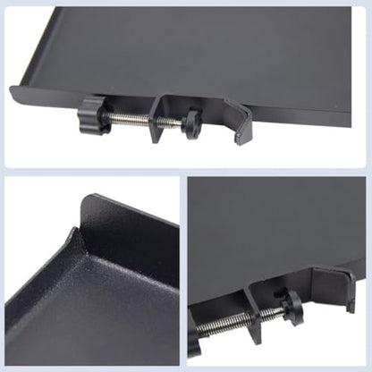 Kisangel Black Iron Microphone Stand Clip Holder with Sound Card Tray for Holding Small Accessories, Compatible with Picks and Sound Card, for Studio and Control Room Use
