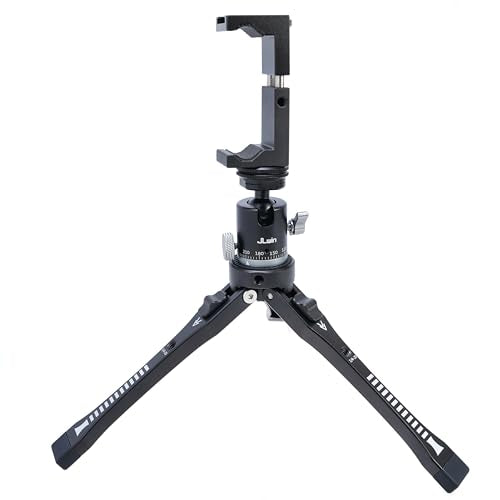 FocusFoto Aluminum Mini Desktop Tripod with 360° Ball Head & Universal Phone Adapter KIT for Mirrorless Camera - for Vlogging, Product Photography, and Live Streaming - style: Tripod + 360° Ballhead + Phone Adapter