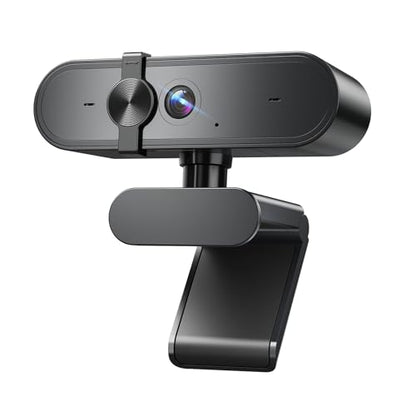 1080P Webcam Computer Camera with Microphone & Wide View - Auto Light Correction Webcam for PC, Mac, Laptop, Desktop - Built-in Privacy Cover Plug & Play USB for Zoom/Skype/Streaming