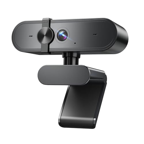 1080P Webcam Computer Camera with Microphone & Wide View - Auto Light Correction Webcam for PC, Mac, Laptop, Desktop - Built-in Privacy Cover Plug & Play USB for Zoom/Skype/Streaming