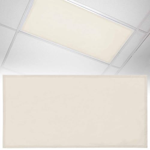 1 Pack Fluorescent Light Cover 4x2 Feet, Cream Lights Filters Drop Fluorescent Lights Shade Panel, Farmhouse Solid Beige Color Modern Art Magnetic Ceiling Light Cover for Classroom Office - color: Cream, size: 1 Piece