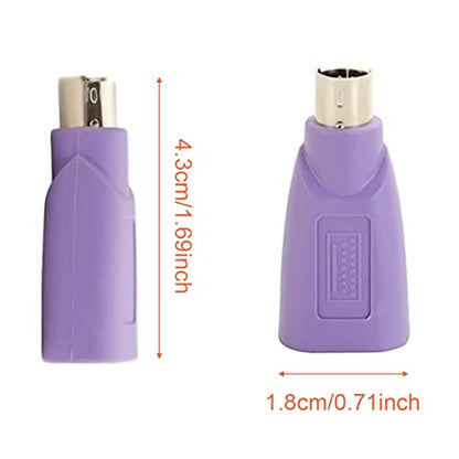 PS/2 to USB A Adapter Male to Female Keyboard Adapter PS-2 Jack to USB A Plug for Mouse and Keyboard, Replacement PS/2 Keyboards Adapters, 4 PCS - color: USB F to PS/2 M