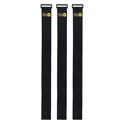 Super-Stretch Wrap-It Storage Straps, 48-in x 2-in (3-Pack) - Elastic Hook and Loop Cinch Straps - Pool Hose and Cable Straps, Garage and RV Storage Accessories - color: Black, size: 48" (3 Pack)