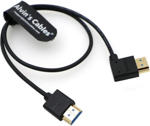 Alvin's Cables 8K 2.1 HDMI Cable High Speed for Atomos Ninja V Monitor Straight to Left Angle HDMI Cord for Z CAM E2, Sony FS5| FS7| A7S3 Cameras 19.7inches|50CM - color: Straight to Left Angle, size: 19.7in/50cm