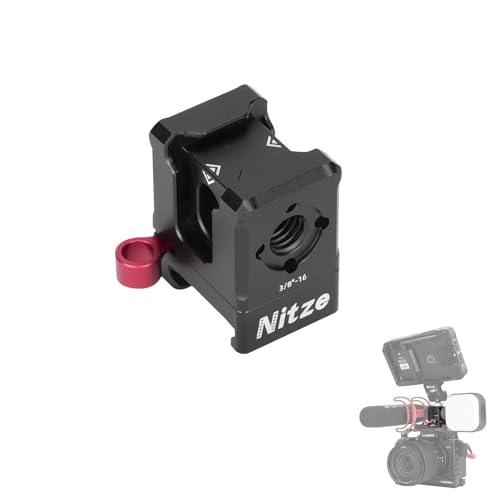 Nitze Quick Release NATO Clamp, with 3 Cold Shoes and 1/4", 3/8" Locating Holes for ARRI, Compatible with Monitor Mount, LED Light, Microphone, and DJI Gimbals - N45-A2