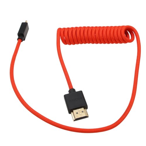 Micro HDMI to HDMI 4K 8K 60p Cable for ATOMOS Ninja V Ultra Canon R6 II R5C R5 R8 Sony ZVE10 A7C A7R IV III A7SII Lumix S5 S9 GH4 Camera SmallHD Cine Indie Monitor, Type A D HDMI 2.1 Red 50cm