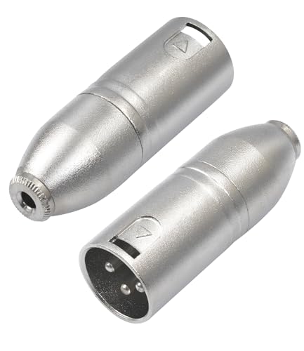 2 Pack 1/8 TRS Female to 3Pin XLR Male Balance Audio Adapter,3.5mm Stereo TRS Mini-Jack Female to 3-Pin XLR Male Microphone Adapter, Audio Converter for Camera, Recorder, Mixer - color: 1/8 F to XLR M