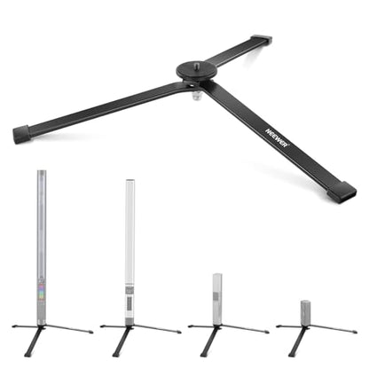 NEEWER Metal Mini Tripod Base for TL120C TL60 CL124 Tube Light Wand Stick, Extra Stable Foldable Handheld Tripod Legs Feet Tabletop Light Stand with 1/4" Screw, Silicone Pad, 3"/8cm Low Angle, CTN5 - style: CTN5