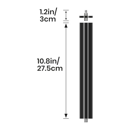 TARION Modular Base Extension Rod - 21.6"/55cm Extension Pole Set (2× 10.8" Sections) Compatible with Titanrig Lite Z, Desktop, Studio, Cart Products - size: Base Rod 21.6" / 55cm