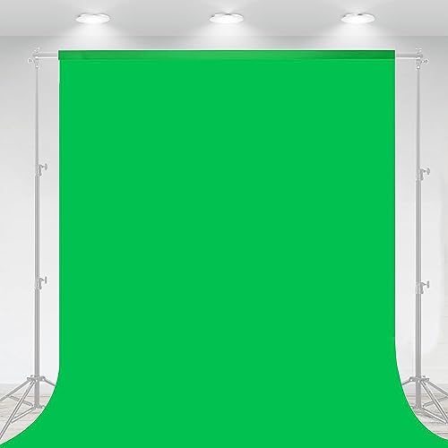 Aimosen 10 X 7 FT Green Screen Backdrop for Photography, Chromakey Virtual GreenScreen Background Sheet for Zoom Meeting, Cloth Fabric Curtain for Party Decor Video Studio Calls Streaming Gaming Photo - color: Green, size: 7 X 10 FT