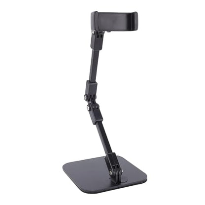 Desktop Phone Stand, Height Adjustable Phone Holder with 360 Degree Rotatable Arm and Stable Steel Base for Live Streaming Recording Video Calls and Work from Home Meetings