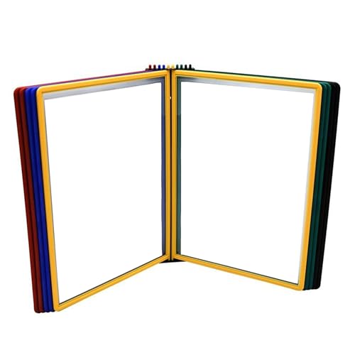 Tarifold Wall Mount Reference System for Letter Size Documents, 10 Double-Sided Pockets, 20 Sheet Capacity, Easy Load Design, Durable Polypropylene, Made in Denmark, Assorted Colors - color: Assorted Colors (Blue, Red, Yellow, Green, Black), style: Wall M