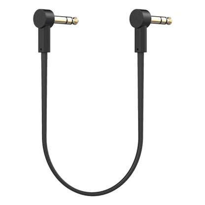 Rock Stock 1/4" Stereo TRS Flat Patch Cables - 36" Ultra-Thin, Right Angle, Low Profile, Gold Plated, Braided Shielding - Maximize Pedalboard Space, Eliminate Noise, Connect Guitar Effects Pedals - size: 36 Inches (3 Ft)
