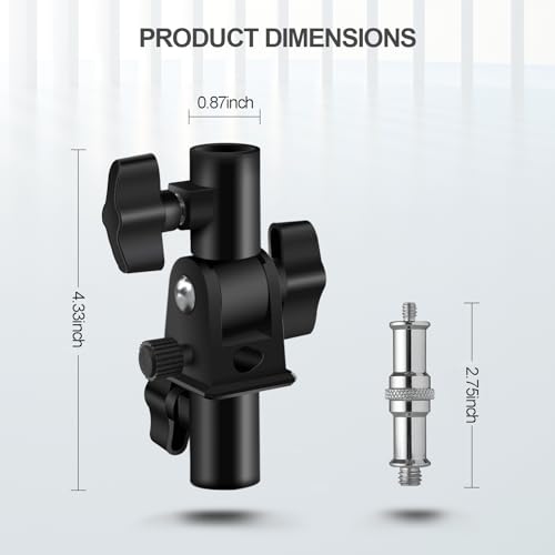 WELLMAKING U-Shape Camera Flash 180°Swivel Mount Bracket with Standard 1/4 to 3/8 inch Metal Male Screw Spigot Stud Compatible for Umbrella Softbox Reflector Holder Stand for Video Light Studio Light - style: U-Shape Mount