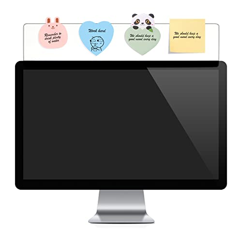 Monitor Memo Board Top Mount,18" Monitor Sticky Note Holder,Sticky Boards,Message Board for Computer Monitors - color: 1 Piece Clear