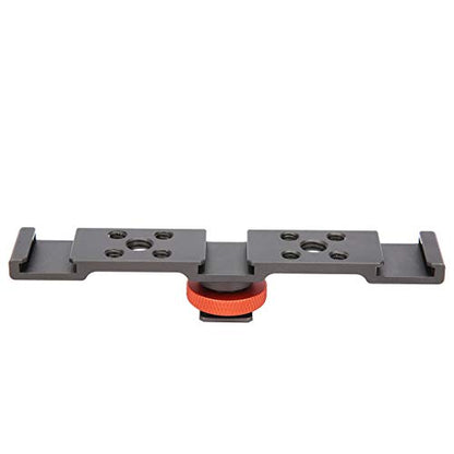 3 in 1 Hot Shoe Mount Adapter, Camera Hot Shoe Bracket with Multiple Screw Holes, Aluminum Alloy Extension Bar for Camera Mobile Phone Rabbit Cage (Gray) - color: Gray