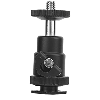 Mini Ball Head 360 Degree Panoramic Tripod Head with 1/4' Screw & Cold Shoe, All Metal Camera Mount Adapter for DSLR, Monopod, Light Holder, Action Cam, Smartphone