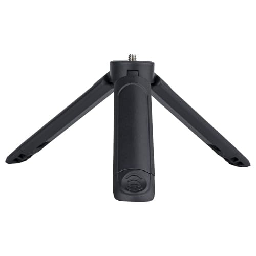 Mini Tripod for DJI Pocket3/4 2-in-1 Desktop Stand & Grip Handle - Ultra Portable Geared Heads Tripod for DSLR Webcam Phone 1/4” Mount 2oz Lightweight