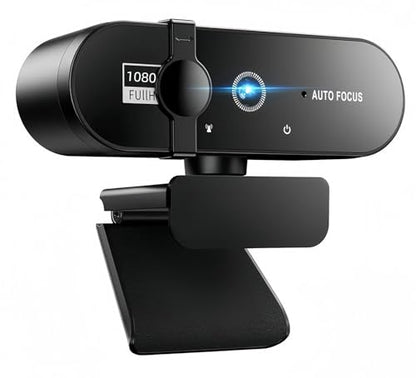 4K Webcam for PC with Microphone & Noise Cancellation, Auto Focus + 99° Wide FOV, 180° Bendable Mount, Privacy Shield, Plug-and-Play USB Cam Ideal for Smooth Online Class & Video Conference Chats
