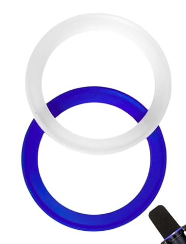 SM7b Retaining O-Ring for Shuer SM7B, SM7dB Microphone Pop Filter RK345 Base Accessories - Mic Flare Identification, 2 Pack (Royal Blue-White)