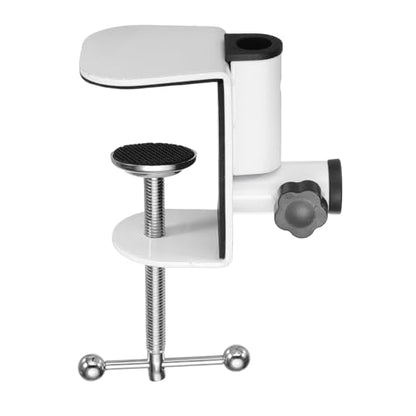 HARFINGTON Metal Table Clamp Mount 2.6" Hole Dia Clamp for Desk Lamp Mount Stand Universal Cantilever Bracket with Adjustable Screw Plastic Handle for Microphone Arm Lamp Stand, White - size: 2.6", style: Plastic Handle