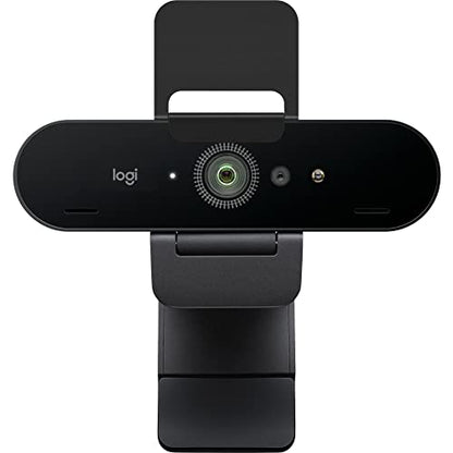 Logitech Brio 4K Webcam, Ultra 4K HD Video Calling, Noise-Canceling mic, HD Auto Light Correction, Wide Field of View, Works with Microsoft Teams, Zoom, Google Voice, PC/Mac/Laptop/MacBook/Tablet