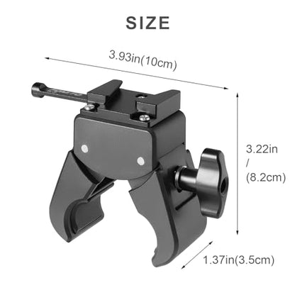 FOMITO VK-08 V-Mount FemaleSmall Crab Clamp (Plastic Version), Quick Release, Adjustable Jaw, Compatible with Most V-Mount Batteries - color: Black, size: VK-08