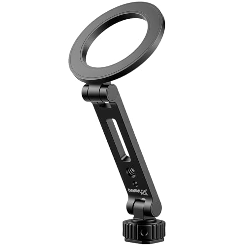 Magnetic Metal Phone Mount with Cold Shoe Mount, Adjustable Rotatable Phone Tripod Holder Adapter for iPhone 17/16/15, Camera Monitoring, Tripods, Stabilizers - PM-10